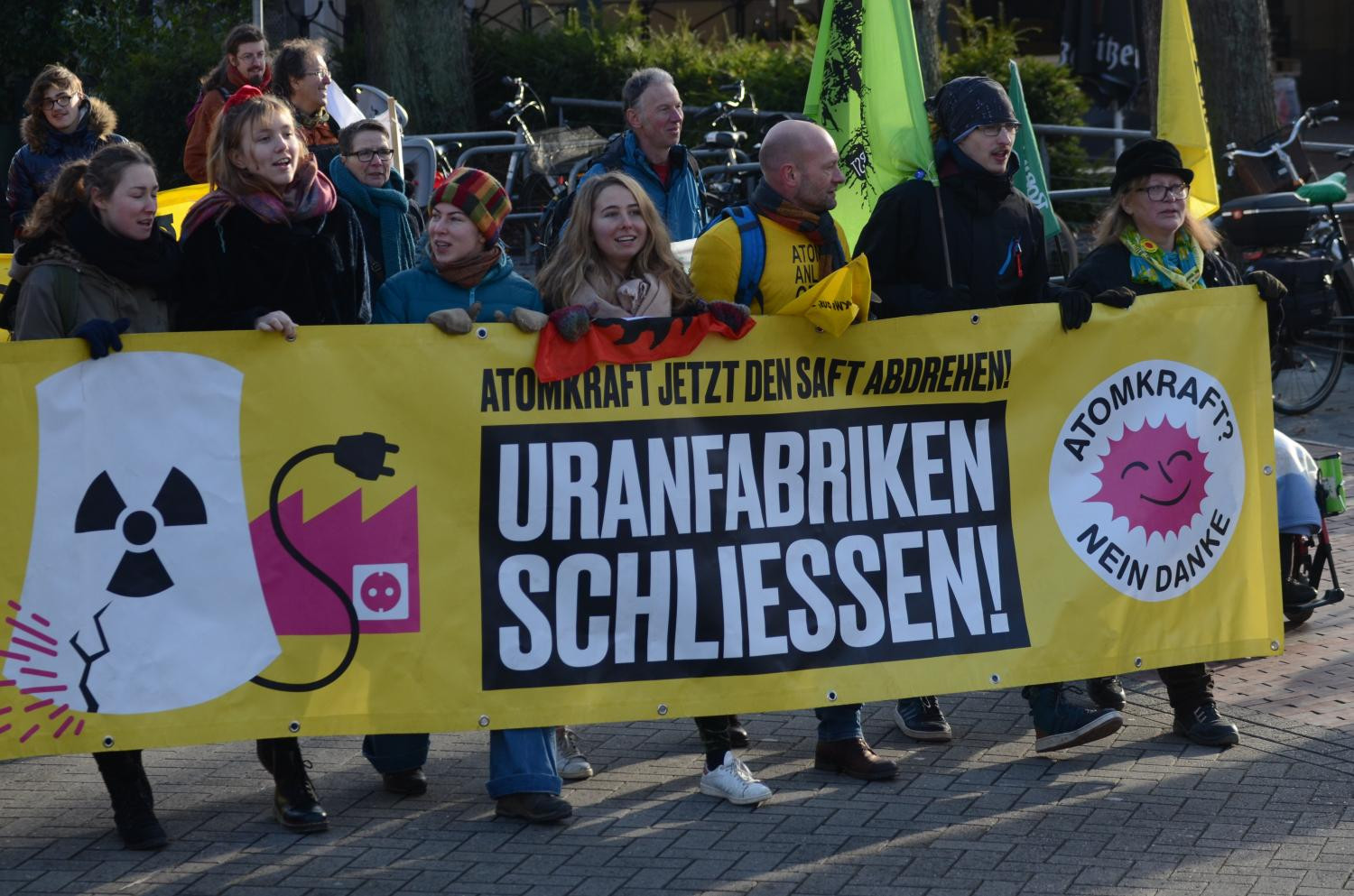 Demonstration in Lingen am 40. Jahrestag der Inbetriebnahme der Brennelementefabrik, 19.01.2019. Foto: Hanna Poddig