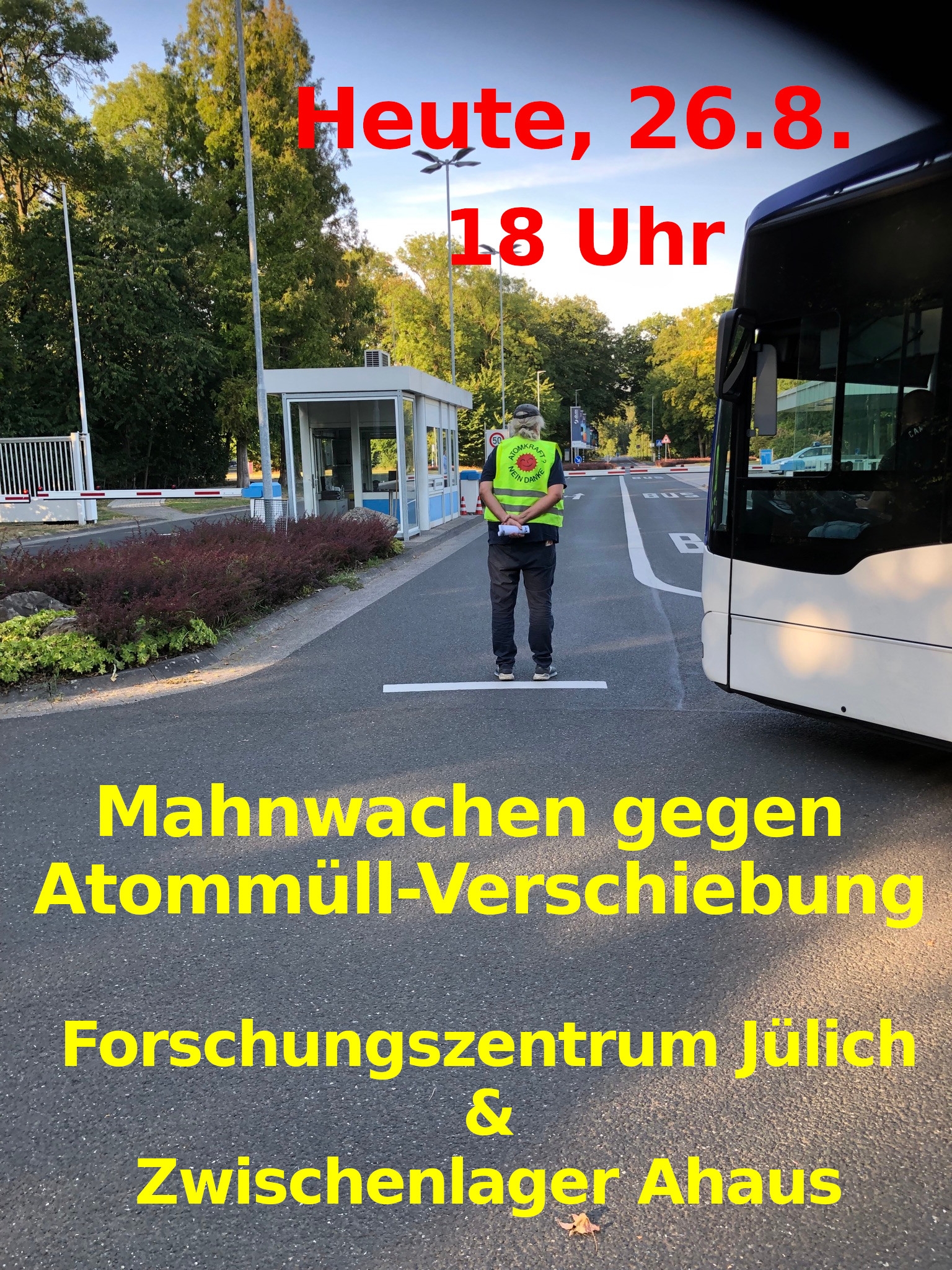 Aufruf zu Spontandemos vor dem BZA und dem Forschungszentrum Jülich am 26.08.2025 um 18 Uhr